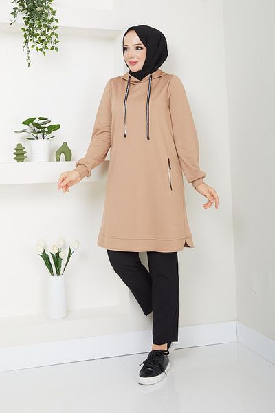 Doque Seasonal Women's Tunic Hooded with Pocket 61019Y