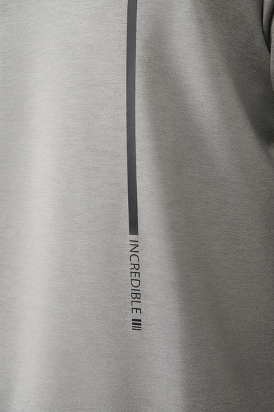 Avva Erkek Gri Soft Touch Bisiklet Yaka Baskılı Sweatshirt A32Y1285