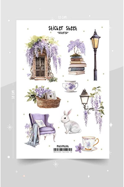 MuslimWalk Visterya – Mor Salkım – Sticker Seti #156