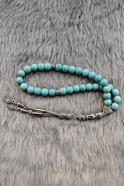 Chavin 7 mm Turquoise Stone Natural Stone Rosary Ey02
