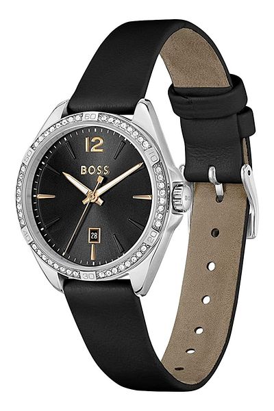 Hugo Boss Women’s Analogue Quartz Movement Watch with Stainless Steel Case and Leather Bracelet