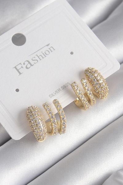 Skygo Brass Gold Color Zircon Stone Women's Earrings - Tj-Bkp9743