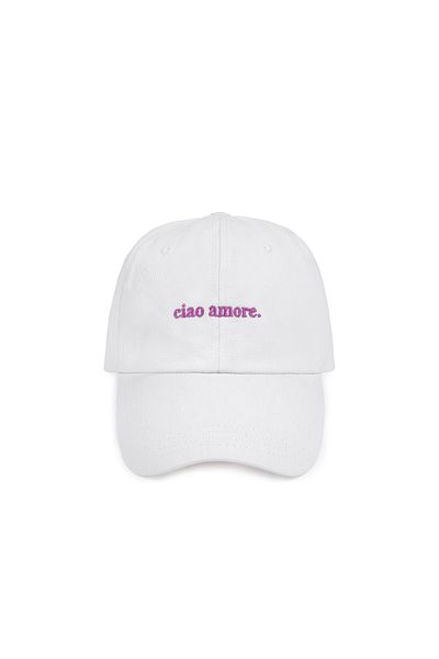 Love On Friday Ciao Amore Printed Cap (White)