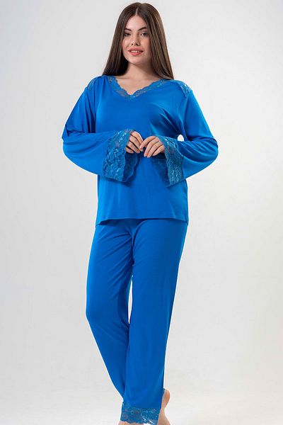 VİENETTA Costum de pijama cu mânecă lungă, cu decolteu în V, 202071