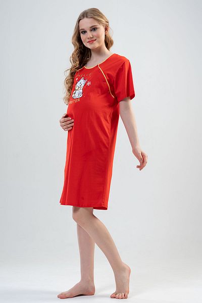 VİENETTA Women's P.supreme Cıft Placket Short Sleeve Hamıle Tunik,201094