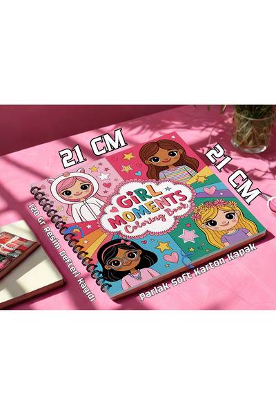 Pink Swan Craft Girls Moments Bold And Easy 20 x 20 Cm Büyük Boyama Kitabı