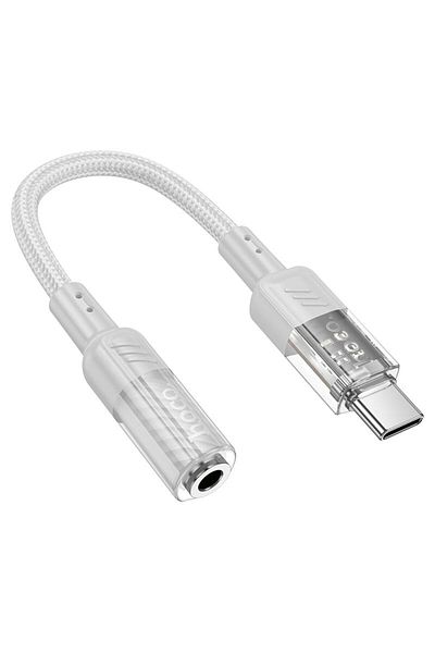 REDz Accessories AUX to Type-C Adapter, Hoco LS37, Compatible with iPhone 15/16 and Android, Gray