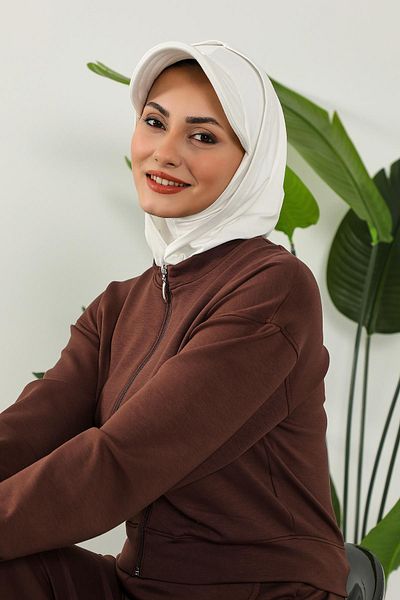 Aisha's Design غطاء رأس نسائي من القطن الممشط مع حاجب وكونسيلر، B-88P