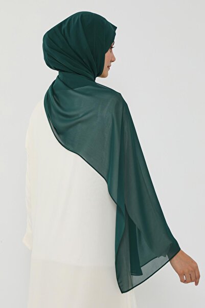 Aisha's Design Πρακτικό σάλι από σιφόν με χτενισμένο βαμβάκι, PS-51, Σκούρο πράσινο