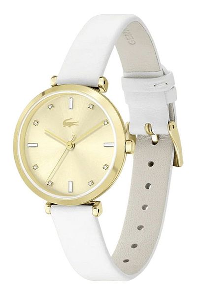 Lacoste Women’s Analogue Quartz Movement Watch with Stainless Steel Case and Leather Bracelet