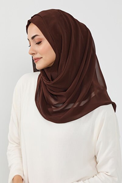 Aisha's Design Πρακτικό σάλι από σιφόν, PS-49, καφέ