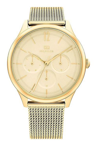 Tommy Hilfiger Women's Analogue Quartz Watch with Thin Steel Case and Mesh Bracelet