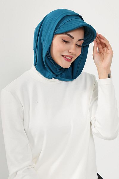 Aisha's Design Combed Cotton Women's Ready Bonnet with Visor and Concealer, B-88P