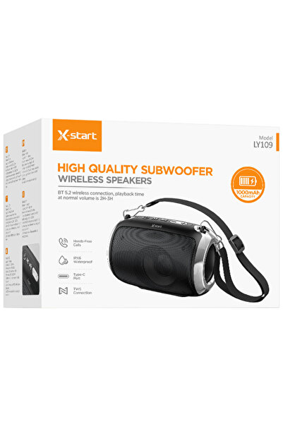 REDz Accessories Φορητό ηχείο X-Start LY109, Bluetooth, χωρητικότητα 1000mAh, διάρκεια ζωής μπαταρίας 3 ώρες, μαύρο
