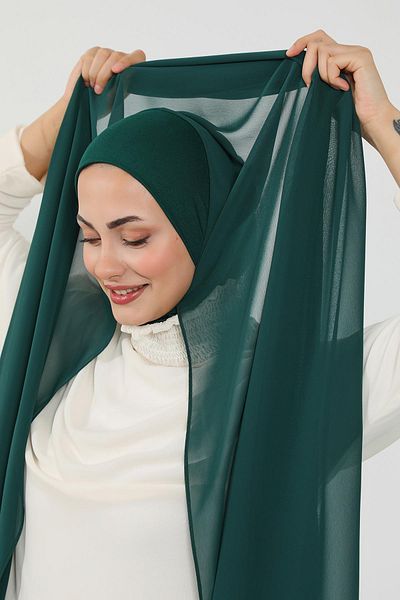 Aisha's Design شال شيفون عملي مع نسيج داخلي من القطن الممشط، PS-53