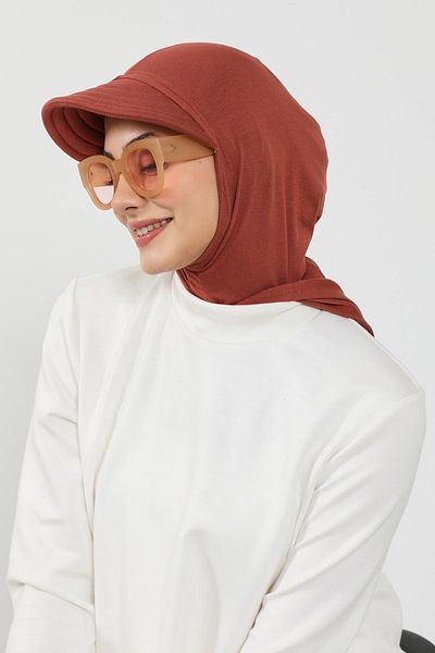Aisha's Design Combed Cotton Women's Ready Bonnet with Visor and Concealer, B-88P