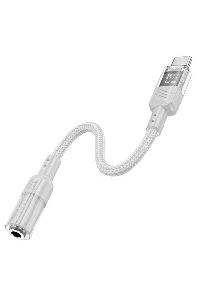 REDz Accessories AUX to Type-C Adapter, Hoco LS37, Compatible with iPhone 15/16 and Android, Gray