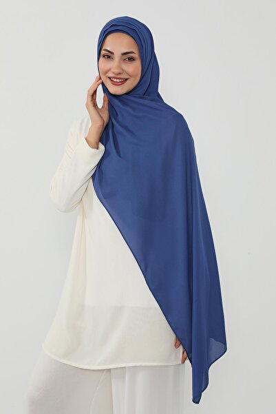 Aisha's Design Πλισέ σάλι από κρεπ με χτενισμένο βαμβάκι, PS-47, Indigo