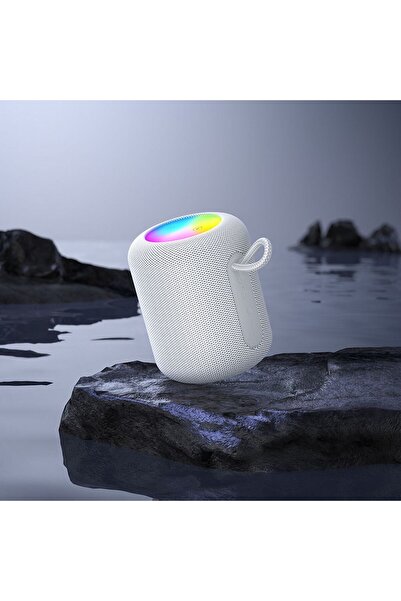 REDz Accessories Boxă portabilă cu iluminare RGB, Hoco HC30, Bluetooth 5.4, Putere 5W, Gri