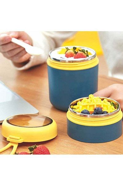fulina 710ml multifunctional double-layer lunch box, heat preservation and leak-proof, easy to clean, blue