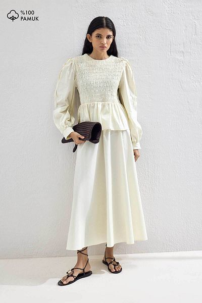Hooopstore Gipe Detailed Vanilla Skirt Set