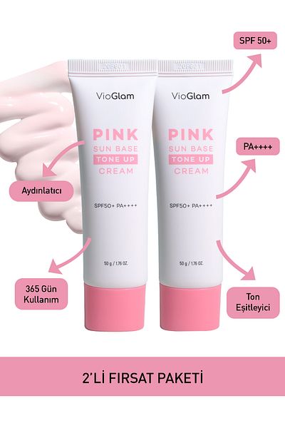 VioGlam 2-Pack Vioglam Pink Tone up Cream Spf50+ Pa++++ / Tone Equalizing Sunscreen Cream Spf50+ Pa++++