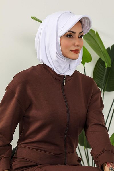 Aisha's Design Combed Cotton Women's Ready Bonnet with Visor and Concealer, B-88P