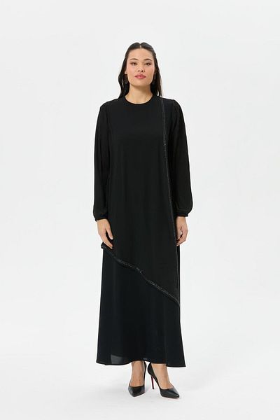 Esswaap Pleated Sleeve Dress Black