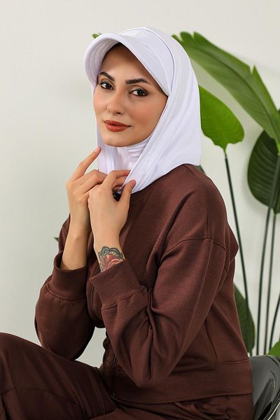 Aisha's Design Combed Cotton Women's Ready Bonnet with Visor and Concealer, B-88P