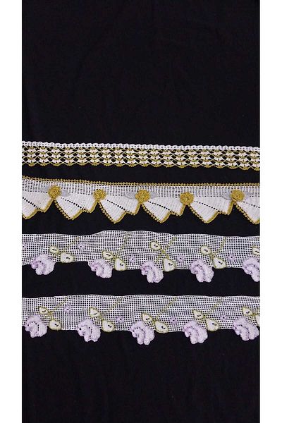 Papatyam 4 Pieces Handcrafted Dowry Towel Edge(40-45-50cm) Hand Knitted Crochet/Towel Edge/Handmade/Hand Embroidery