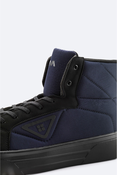 Avva Men's Navy Blue Lace-Up Flexible Sole Boots A31Y8071