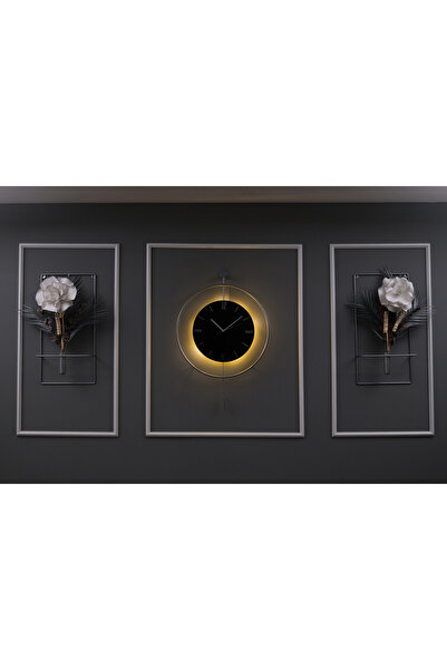 MetaQuartz Aksesuar 5'li Gümüş Siyah Kristal Elegante Set - Büyük Boy (50X75C...