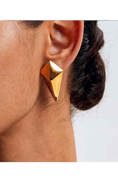 CAŞ DEKORASYON Gold Color Steel Earrings (Pair)