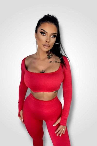 BOMBFIT Two Piece Sets - Red - Slim