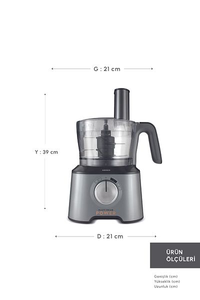 Karaca Mastermaid Power Multifunctional 10 in 1 Food Processor Gray