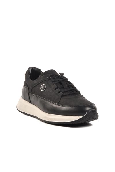 WALKWAY 2230 Pika M Μαύρο Γνήσιο Δερμάτινο Ανδρικό Sneaker