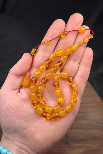 TESBİHKENTİ 9/8 MM Colour Moire Măiestrie Îndoită Brăţară din Chihlimbar