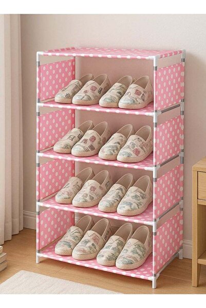 ALMUFARREJ رف أحذية 5 طبقات وردي