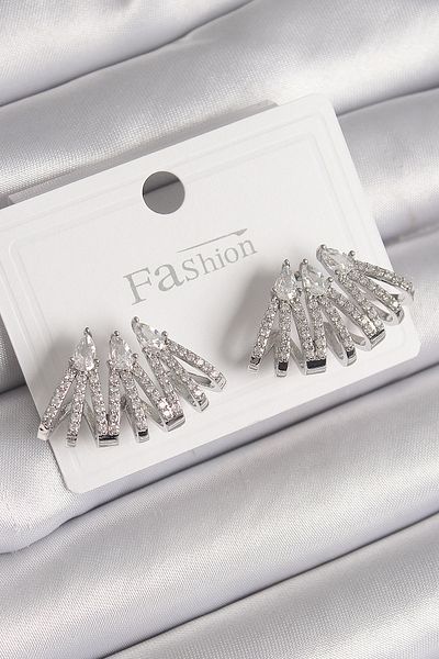 Skygo Brass Silver Color Zircon Stone Sea Shell Model Women's Earrings - Tj-Bkp9797