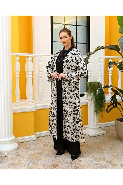 Gazella 42843 İÇİ BLUZ UZUN KOLLU DIŞ KENARLARI YIRTMAÇLI ŞİFON PLİSELİ PANTO...