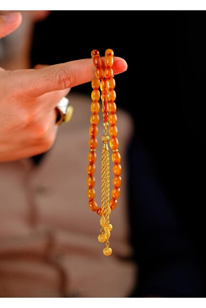 dergah tesbih Master Mehmet Aydın İşçiliği Altın Tasarım Koleksiyonluk Eski Osmanlı Sıkma Kehribar