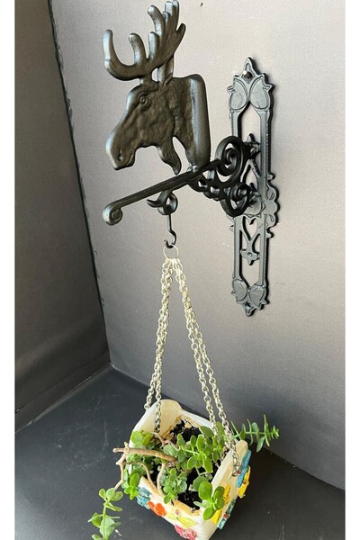 Ant Bahçe Çiçek Askılığı El Yapımı Ik Tarz Dökme Demir Geyik Formunda