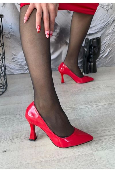 colezium Pantofi stiletto din piele roșie Ulba