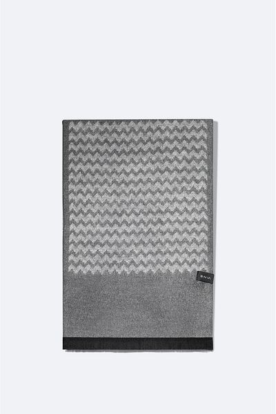 Avva Men's Gray Tasseled Patterned Shawl A32Y9414