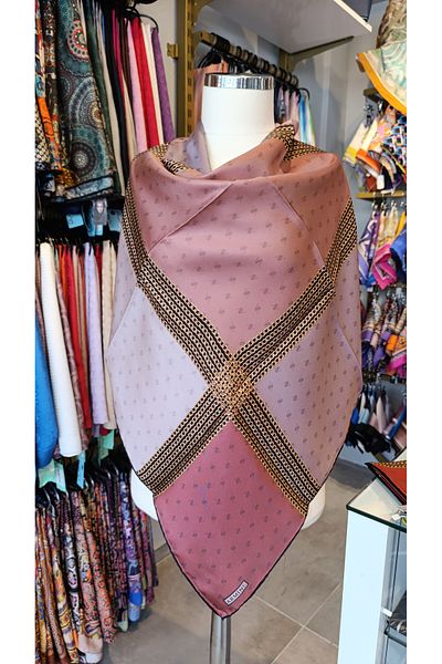 Armine Armine Twill Silk Scarf with Chain