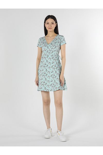 Colin's Rochie verde cu mânecă scurtă pentru femei Regular Fit