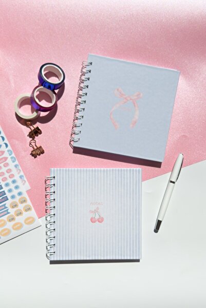 Martius Art غطاء صلب مربع مقاس 15 × 15 سم، مجموعة من 2 دفتر ملاحظات حلزوني / دفتر مدرسي / دفتر ملاحظات