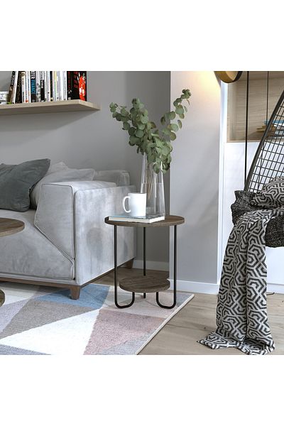 Mourah Home Corro Modern Side End Table Dark Coffee Multipurpose