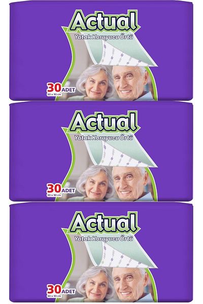 ACTUEL Actual Patient Underpad Bed Protective Cover 60*90CM 90 Pieces (3PK*30)