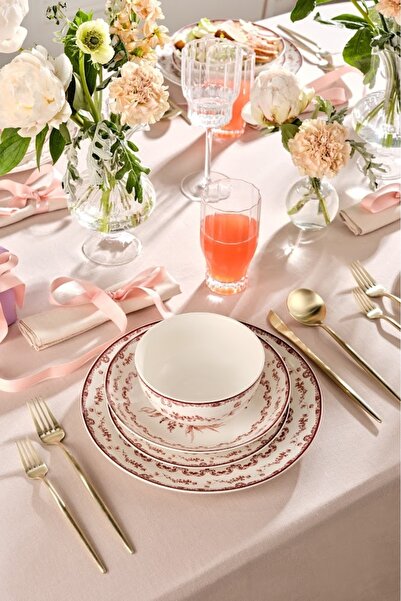 Karaca Forever Bone Blume 24 Parça 6 Kişilik Yemek Takımı